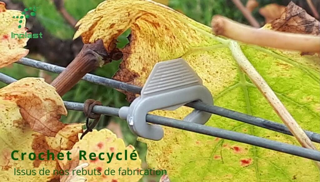 Agrafe à vigne photodégradable à base de matière plastique recyclée